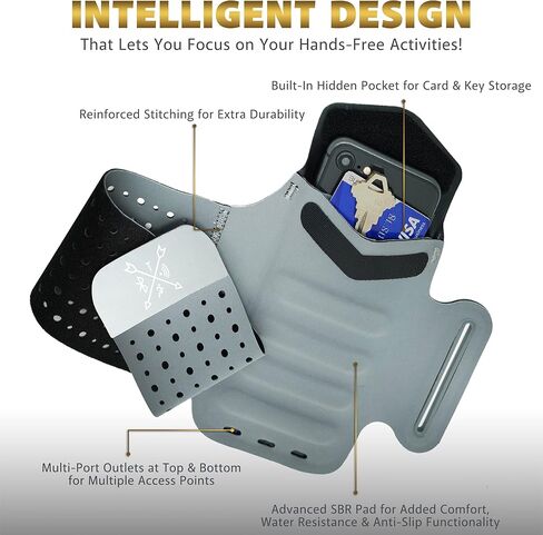 القبيلة تشغيل حامل الهاتف شارة. عصابات الذراع الرياضية للهواتف المحمولة iPhone & Galaxy للنساء والرجال والعدائين والركض والمشي والتمارين الرياضية والتمارين الرياضية. ليكرا يابانية فاخرة. تمديد الحزام وجيب المفتاح. in Kuwait