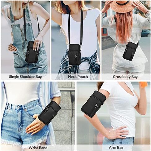Women Crossbody Cell Phone Purse Wristband Sport Armband Wallet Bag Zipper Nylon Handbags in Kuwait
