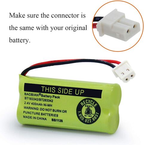 BT183342/BT283342 2.4V 400mAh Ni-MH BT166342/BT266342 BT162342/BT262342 Rechargeable Cordless Phone Battery CS6709 CS6609 CS6509 CS6409 EL52100 EL50003 (2 Pack) in Saudi Arabia