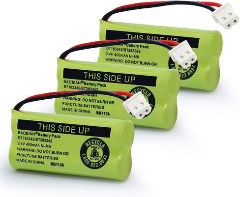 BT183342/BT283342 2.4V 400mAh Ni-MH BT166342/BT266342 BT162342/BT262342 Rechargeable Cordless Phone Battery CS6709 CS6609 CS6509 CS6409 EL52100 EL50003 (2 Pack) in Saudi Arabia