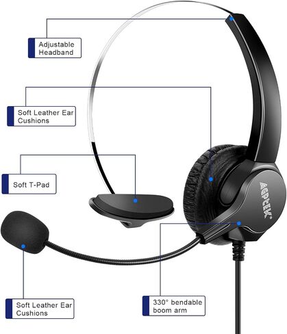 AGPtek® Call Center Dialpad Headset Telephone with Tone Dial Key Pad & REDIAL in Saudi Arabia