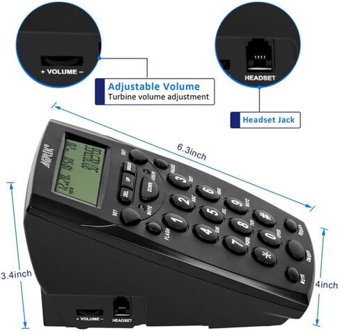 AGPtek® Call Center Dialpad Headset Telephone with Tone Dial Key Pad & REDIAL in Saudi Arabia