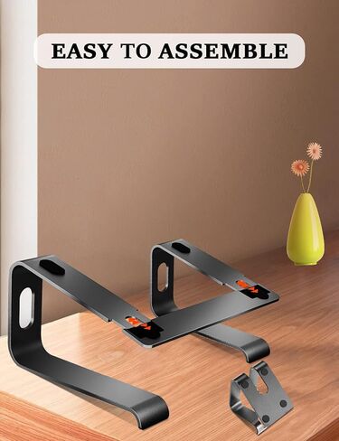 Laptop Stand for Desk Aluminum Laptop Riser Holder for All laptops 10-17 Inches,Include A Cell Phone Stand(Black) in Saudi Arabia