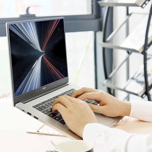 حامل كمبيوتر محمول للمكتب من Arae، حامل ألومنيوم محمول مريح قابل للتعديل، قابل للطي للكمبيوتر، حامل 7 زوايا مضاد للانزلاق متوافق مع أجهزة الكمبيوتر المحمولة مقاس 9-15.6 بوصة، رمادي in Kuwait