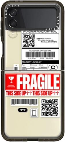 حافظة CASETiFY Impact لهاتف سامسونج جالاكسي Z Flip 3 - PP-0008 - أسود شفاف in Kuwait