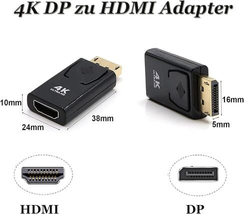 محول iJiGui DisplayPort إلى HDMI، محول 4K DP إلى HDMI مع نقل الصوت والحد الأقصى من الدقة، متوافق مع HP، HDTV، الشاشة، جهاز العرض، سطح المكتب وما إلى ذلك in Kuwait