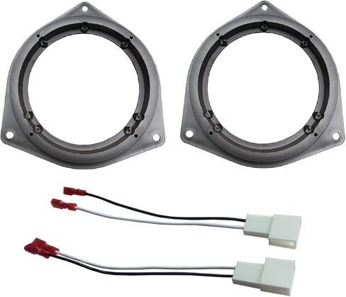 DKMUS 6.5" Car Door Speaker Mount Adapter Plates for Toyota Venza Solara RAV4 Camry Celica Echo Corolla Highlander 4 Runner Tundra Sequoia Yaris Prius Avalon Stand Ring Kit 1 Pair + Wiring Harness in Saudi Arabia