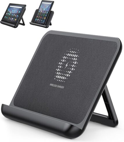 شاحن QIBOX اللاسلكي لجهاز FIRE HD 10 Plus، محطة شحن لاسلكية قابلة للطي، قاعدة شحن سريعة 𝐎𝐍𝐋𝐘 متوافق مع FIRE HD 10 Plus (الجيل الحادي عشر)، وليس للطرز الأخرى in Kuwait