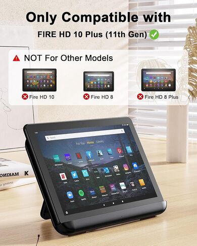 شاحن QIBOX اللاسلكي لجهاز FIRE HD 10 Plus، محطة شحن لاسلكية قابلة للطي، قاعدة شحن سريعة 𝐎𝐍𝐋𝐘 متوافق مع FIRE HD 10 Plus (الجيل الحادي عشر)، وليس للطرز الأخرى in Kuwait