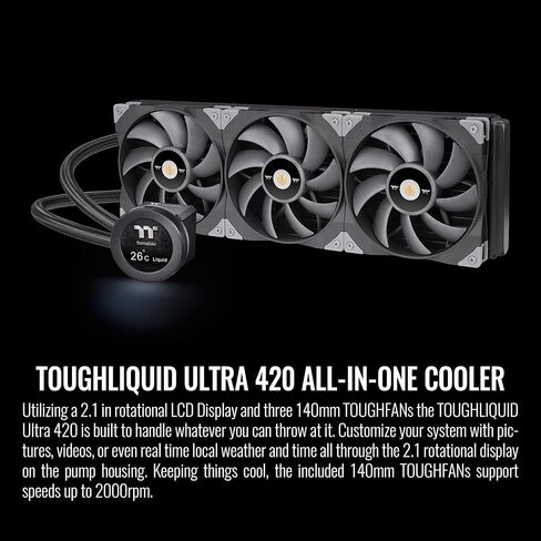 Thermaltake TOUGHLIQUID 240 ARGB Motherboard Sync All-in-One Liquid CPU Cooler, AMD (AM5/AM4) / Intel (LGA 1700/1200), 240mm High Efficiency Radiator CL-W319-PL12BL-A in Kuwait