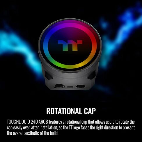 Thermaltake TOUGHLIQUID 240 ARGB Motherboard Sync All-in-One Liquid CPU Cooler, AMD (AM5/AM4) / Intel (LGA 1700/1200), 240mm High Efficiency Radiator CL-W319-PL12BL-A in Kuwait