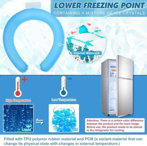 فانفين مبرد للرقبة، انبوب تبريد للرقبة، لفافات رقبة قابلة لاعادة الاستخدام يمكن ارتداؤها لحرارة الصيف والتبريد الداخلي وتبديد الحرارة in Kuwait