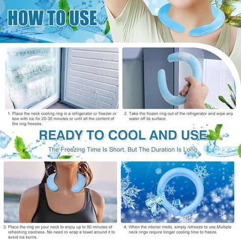 فانفين مبرد للرقبة، انبوب تبريد للرقبة، لفافات رقبة قابلة لاعادة الاستخدام يمكن ارتداؤها لحرارة الصيف والتبريد الداخلي وتبديد الحرارة in Kuwait