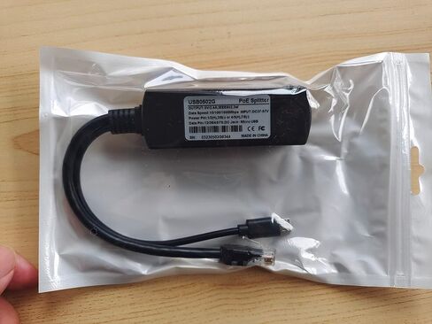 Gigabit Micro USB PoE Splitter 5V 2.4A, IEEE 802.3af Standard 10/100/1000Mbps for Raspberry Pi 4, Google WiFi, Tablets, Dropcam Power Over Ethernet USB Splitter Adapter (USB0502G Black) in Kuwait