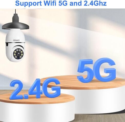 5G Light Bulb Security Camera Wifi Dual Band ,360 degree 1080P Security Camera, Wireless Indoor Camera Full Color,Smart Dome Camera with Auto Tracking, Light Socket Camera Surveillance PTZ Camera in Kuwait