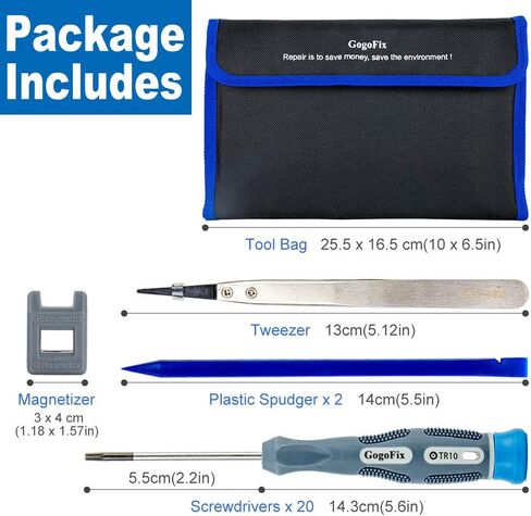 GogoFix Precision Screwdriver Tool Kit Compatible with Electronics, Computer, Laptop, Phone, Pad, Gaming Console, Camera Repair and Maintenance, 20 Pieces in Saudi Arabia