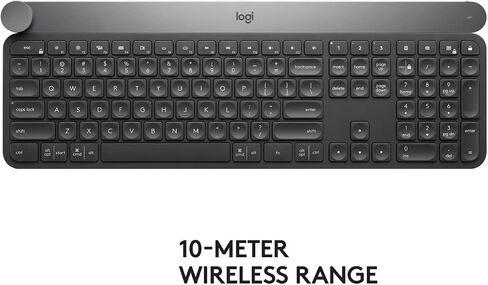 Logitech Craft Advanced Wireless Keyboard with Creative Input Dial and Backlit Keys, Dark Grey and Aluminum in Kuwait