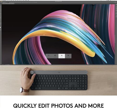 Logitech Craft Advanced Wireless Keyboard with Creative Input Dial and Backlit Keys, Dark Grey and Aluminum in Kuwait