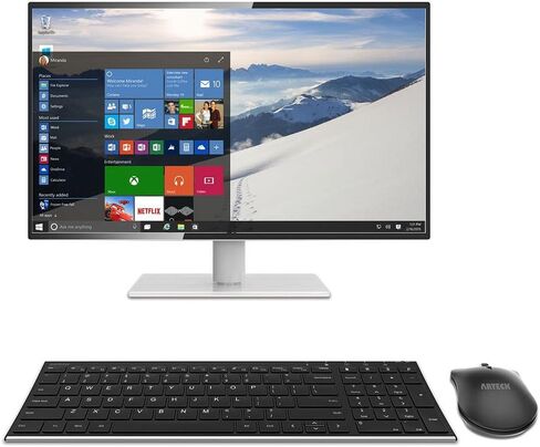 Arteck 2.4G Wireless Keyboard and Mouse Combo HW193MW162 Stainless Ultra Slim Full Size Keyboard and Ergonomic Mouse for Computer Desktop PC Laptop and Windows 11/10/8/7 Build in Rechargeable Battery in Saudi Arabia