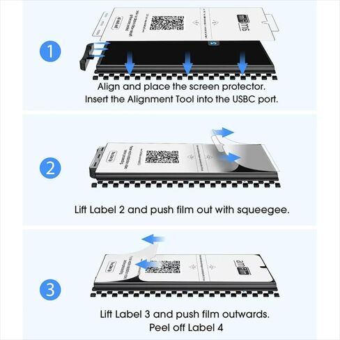 HOMEMO [3+3 عبوات] واقي شاشة Samsung Galaxy S23 Ultra [ليس زجاجيًا]، 3 عبوات من طبقة TPU المتوافقة مع بصمة الإصبع + 3 عبوات واقي عدسة كاميرا من الزجاج المقوى لهاتف Galaxy S23 Ultra 5G 6.8 بوصة in Kuwait