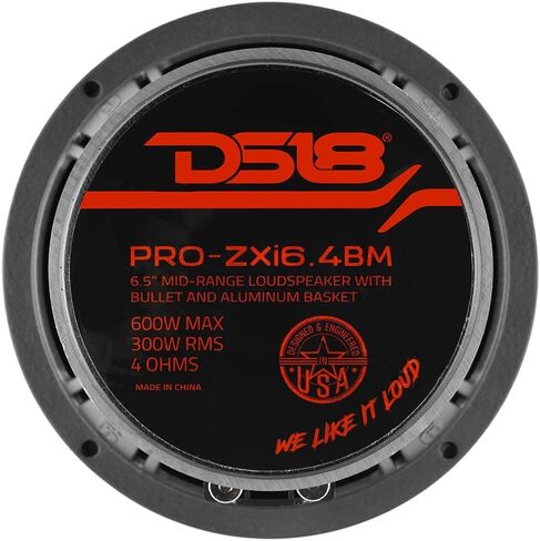 DS18 PRO-ZXI6.4BM 6.5" Pro Audio Midrange Loudspeaker - 600W Max, 300W RMS, 4 Ohms - Premium Quality Audio Door Speakers for Car or Truck Stereo Sound System (1 Speaker) in Kuwait