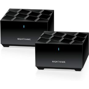 نظام NETGEAR Nighthawk المتقدم بالكامل للشبكة المنزلية ثنائي النطاق WiFi 6 (MK72) - جهاز توجيه AX3000 مع موسع قمر صناعي واحد، وتغطية تصل إلى 3000 قدم مربع وأكثر من 35 جهازًا - مساعدة مجانية للخبراء in Saudi Arabia