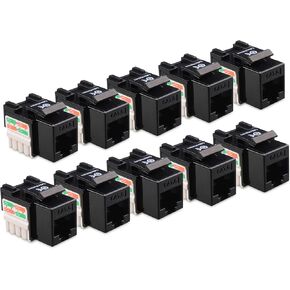 Cable Matters UL Listed 10-Pack RJ45 Keystone Jack, Cat6 Keystone Jacks in White