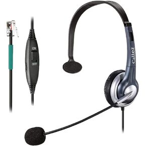 سماعة هاتف Callez Office مع ميكروفون عازل للضوضاء، سماعات RJ9 متوافقة مع هواتف Polycom Avaya 1416 Aastra 9731 Allworx Gigaset Mitel 5330 Plantronics S10 للهواتف المكتبية الأرضية (C300A1) in Kuwait