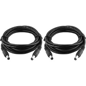 Onite Male to Male Extension Cord, DC 5.5x2.1mm Power Adapter Cable, for LED Strip, Surveillance Camera, CCTV Security Camera, LED Display, IP Camera, DVR, Router, Invoice Printer, 2-Pack