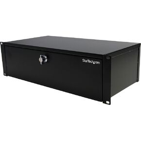 StarTech.com 4U Rack Mount Drawer - 55 lb (25 kg) - 4U Steel Storage Rack Drawer for 19" AV / Sever / Network Equipment Rack or Cabinet (4UDRAWER) Black