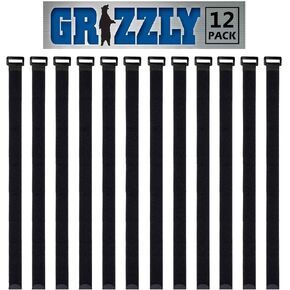 12 Pack of 24" x 1" Inch Cinch Straps, Reusable Black Nylon Cable/Securing Straps, Fastening Cable Securing Straps Adjustable Nylon Hook and Loop Cinch Cable Ties Down with Metal Buckle in Kuwait