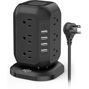 AiJoy USB C Power Strip Tower with 12 AC Outlet and 4 USB Ports Purple in Kuwait