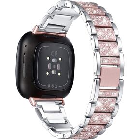 Bling Bands Compatible with fitbit Sense 2/Sense/Versa 4/Versa 3, Women Replacement Wristbands Dressy Luxurious Bracelet for Ladies in Kuwait