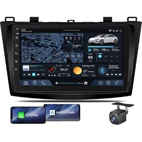 5GWiFi Upgrade 4+32G（8 Core）1280*800HD Car Stereo Radio for Mazda 3 2010-2013 with Wireless CarPlay & Android Auto 9in Android 12 GPS Navigation 48EQ Mirroring AirPlay Rear 1080P Camera Bluetooth/FM in Saudi Arabia