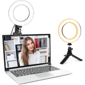 UBeesize Video Conference Lighting Kit, LED Ring Light with Clip and Stand for Computer, Selfie Light for Zoom Meetings,Live Streaming,YouTube,TikTok in Saudi Arabia
