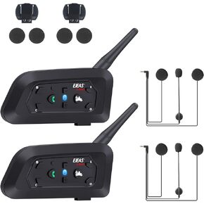 V4 Plus Motorcycle Bluetooth Helmet Intercom Headset, 4 Rides Group Communication System for Motorcycling Soccer Referees Skiing ATV/Off Road (4 Pack)