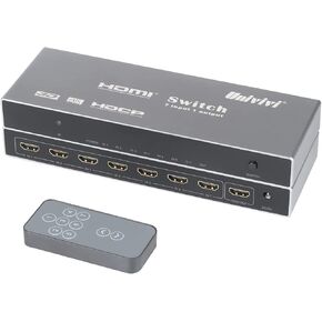 Univivi HDMI Switch مع جهاز تحكم عن بعد 7 في 1 خارج HDMI Switcher 4K @ 60 هرتز HDMI محدد HDMI Hub يدعم PS4، الكمبيوتر، Apple TV، Blu-ray، جهاز العرض، إصدار HDMI 2.0 in Kuwait
