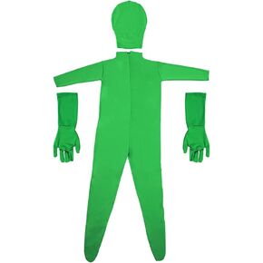 7Tek Green Screen Bodysuit Chromakey Body Suit Green Men Clothes Backdrop with Gloves for Photography Photo Film Video Invisible Effect (L:170CM, Green) in Saudi Arabia