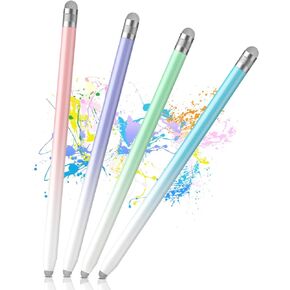 Stylus Pens for Touch Screens, 4PCS Stylus Pen for iPad with Precision Double Fiber Tips, Compatible with Apple iPad/iPhone/Android/Tablets and Other Capacitive Touch Screen (Purple)