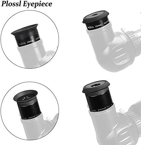 طقم إكسسوارات التلسكوب مقاس 1.25 بوصة - قطعتان من عدسات PLOSSL من المواصفات المختلفة، فلتر نقل القمر بنسبة 13% ومحول للهاتف الخلوي مع عدسة 1.5X بارلو in Kuwait
