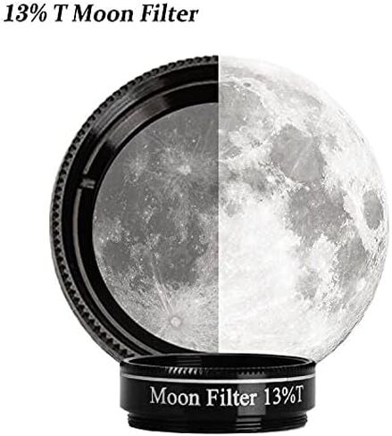 طقم إكسسوارات التلسكوب مقاس 1.25 بوصة - قطعتان من عدسات PLOSSL من المواصفات المختلفة، فلتر نقل القمر بنسبة 13% ومحول للهاتف الخلوي مع عدسة 1.5X بارلو in Kuwait