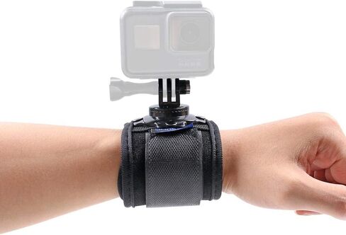 حامل حزام المعصم من SUREWO متوافق مع GoPro Hero 12/11/10/9/8/7//6/5 أسود، DJI Osmo Action 4/3، Insta 360 ONE R، AKASO/Campark والمزيد in Kuwait