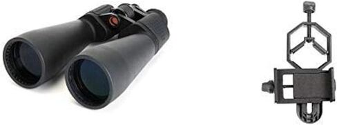 سيليسترون - محول التصوير الفوتوغرافي SkyMaster 25X70 ثنائي العينين والهواتف الذكية ومحول حامل ثلاثي القوائم للسقف ومنظار Porro 93524، أسود in Kuwait