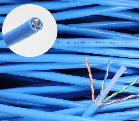 New 300ft Blue RJ45 CAT6 Ethernet LAN Network Internet Computer Solid Wire 23 AWG UTP Cable in Saudi Arabia