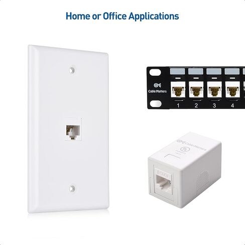 Cable Matters [UL Listed] 10-Pack 10Gbps Cat6 Keystone Jacks, White in Kuwait