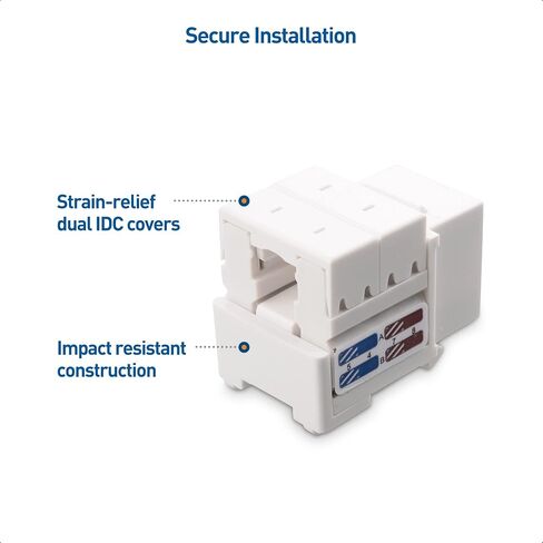 Cable Matters [UL Listed] 10-Pack 10Gbps Cat6 Keystone Jacks, White in Kuwait