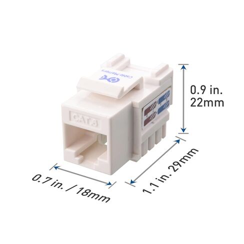 Cable Matters [UL Listed] 10-Pack 10Gbps Cat6 Keystone Jacks, White in Kuwait
