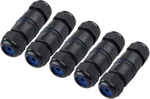 Tedgetal مقاوم للماء RJ45 موصل 5 حزمة IP68 Cat6/Cat5E/Cat5 مقرنة محمية للخارجية إيثرنت LAN كابل موسع أنثى إلى أنثى in Kuwait