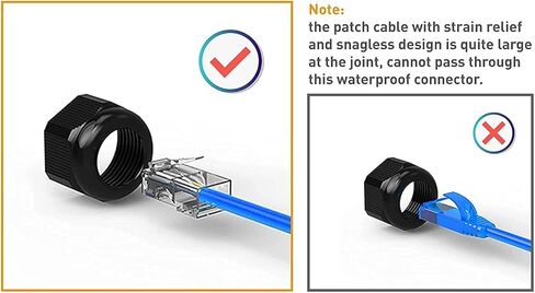 Tedgetal مقاوم للماء RJ45 موصل 5 حزمة IP68 Cat6/Cat5E/Cat5 مقرنة محمية للخارجية إيثرنت LAN كابل موسع أنثى إلى أنثى in Kuwait