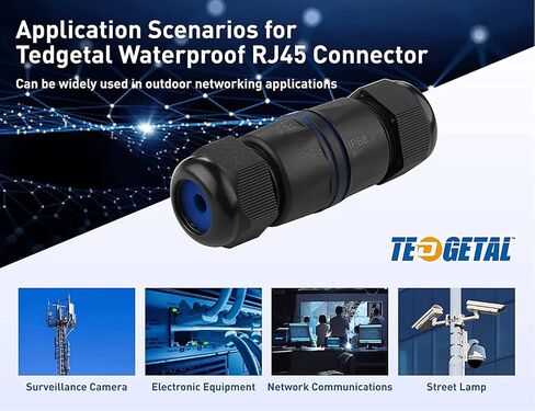 Tedgetal مقاوم للماء RJ45 موصل 5 حزمة IP68 Cat6/Cat5E/Cat5 مقرنة محمية للخارجية إيثرنت LAN كابل موسع أنثى إلى أنثى in Kuwait